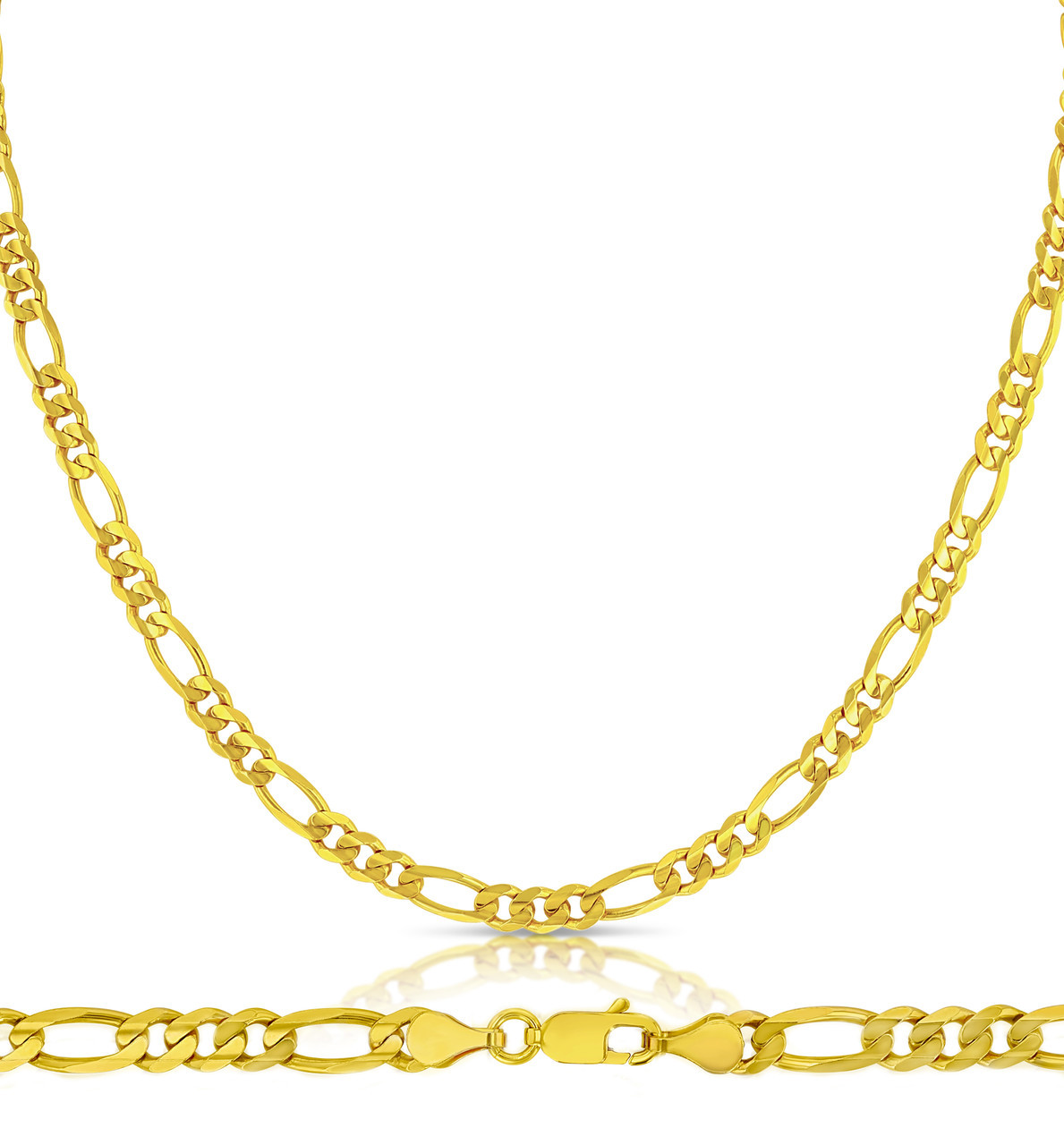 14k Gold 6.0 mm Figaro Bracelet 10 Inches